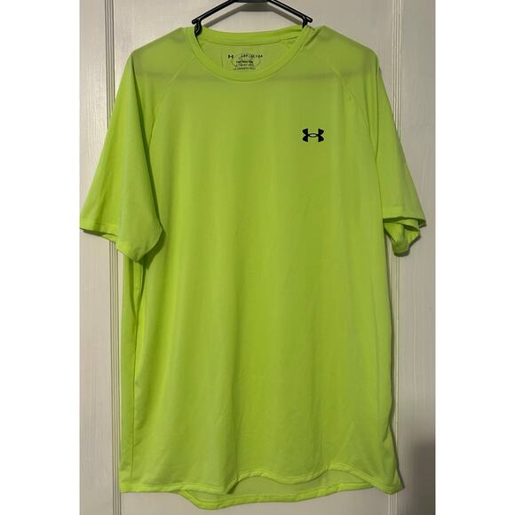 Under Armour tech tee Mens bright green size large tall - Picture 1 of 3